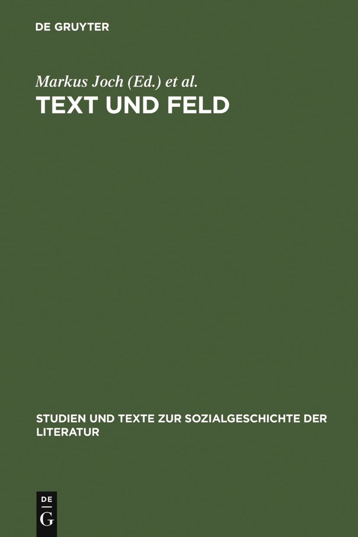 Cover image for Text und Feld ISBN 9783484351080