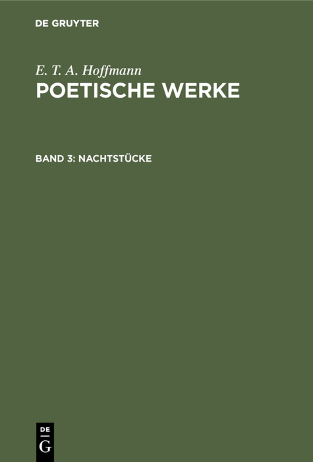 Cover image for Nachtstücke ISBN 9783110056501