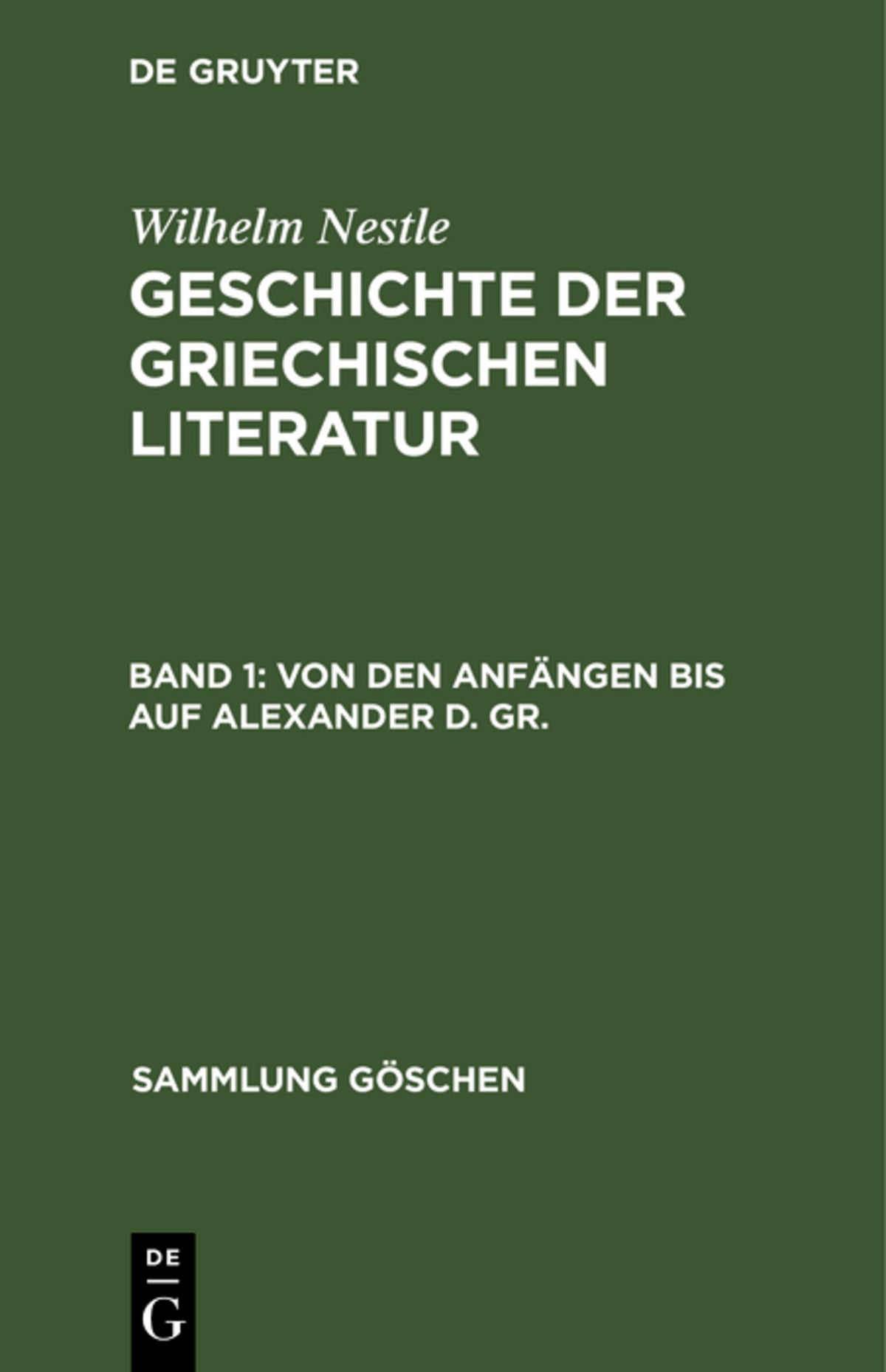 Von den Anfängen bis auf Alexander d. Gr.