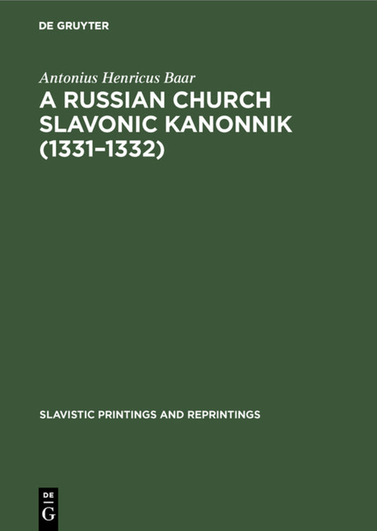 A Russian Church Slavonic kanonnik (1331–1332)
