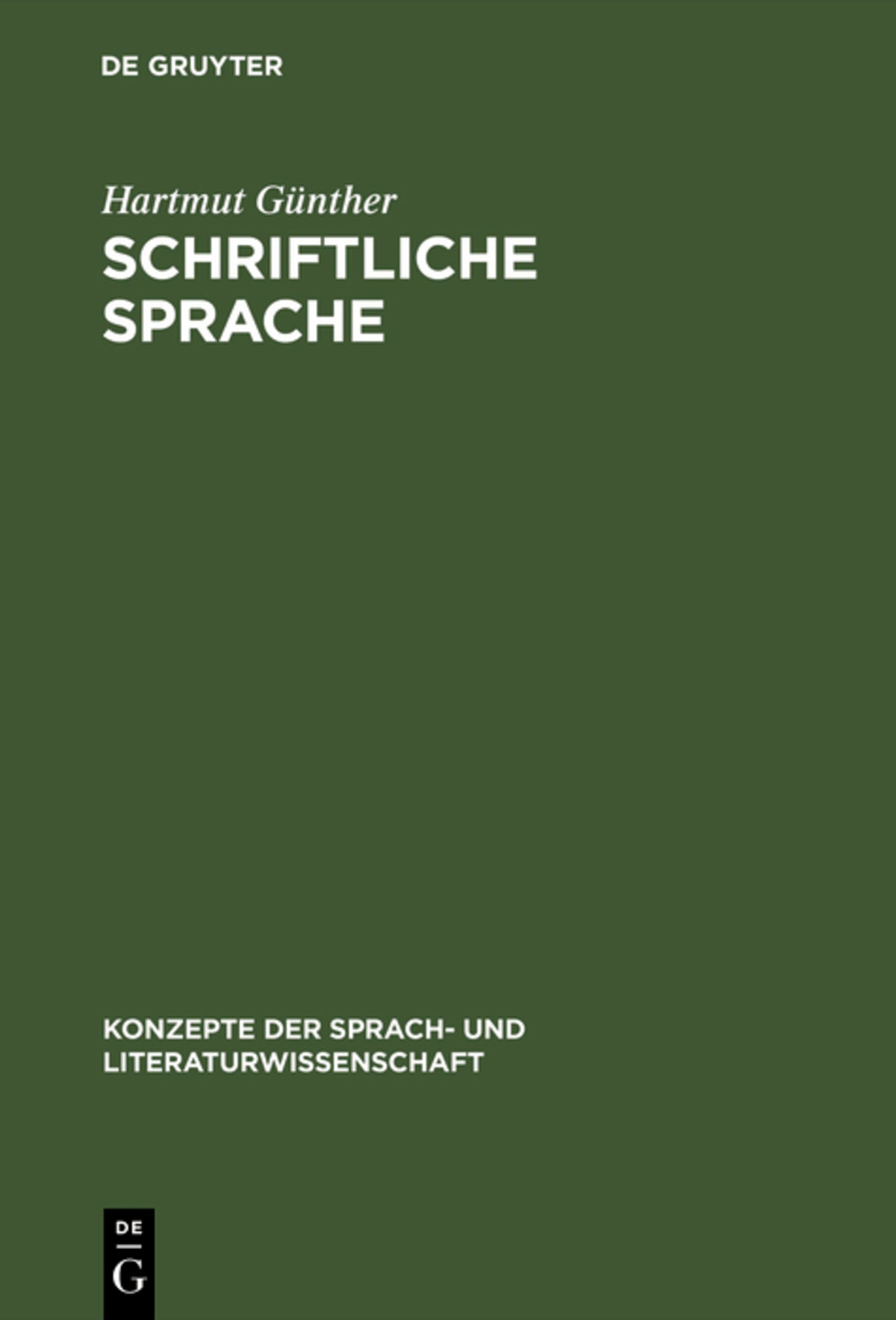 Cover image for Schriftliche Sprache ISBN 9783484220409