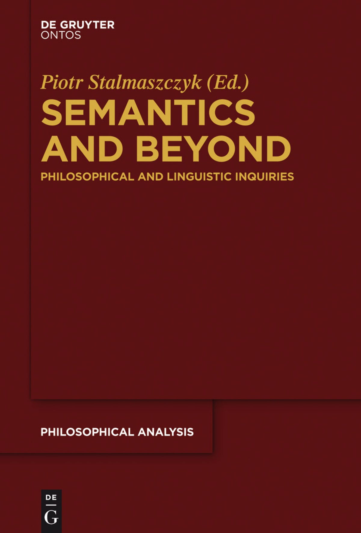 Cover image for Semantics and Beyond ISBN 9783110354386