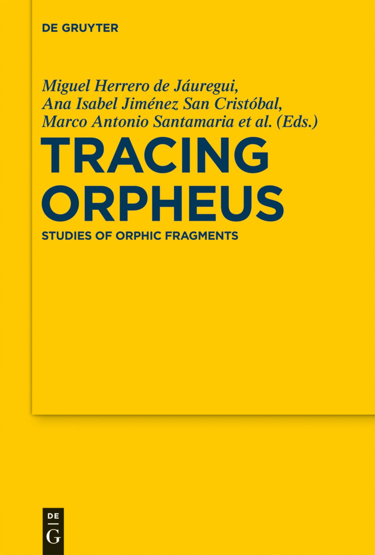 Cover image for Tracing Orpheus ISBN 9783110260526