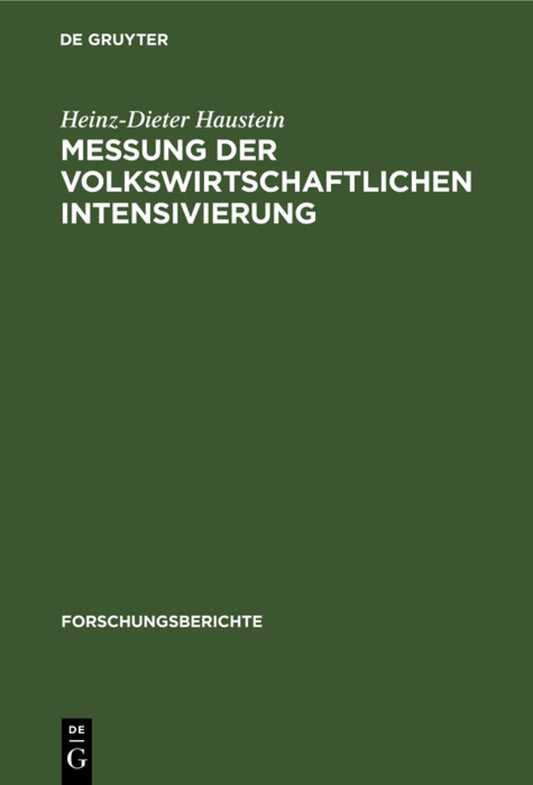 Messung der volkswirtschaftlichen Intensivierung