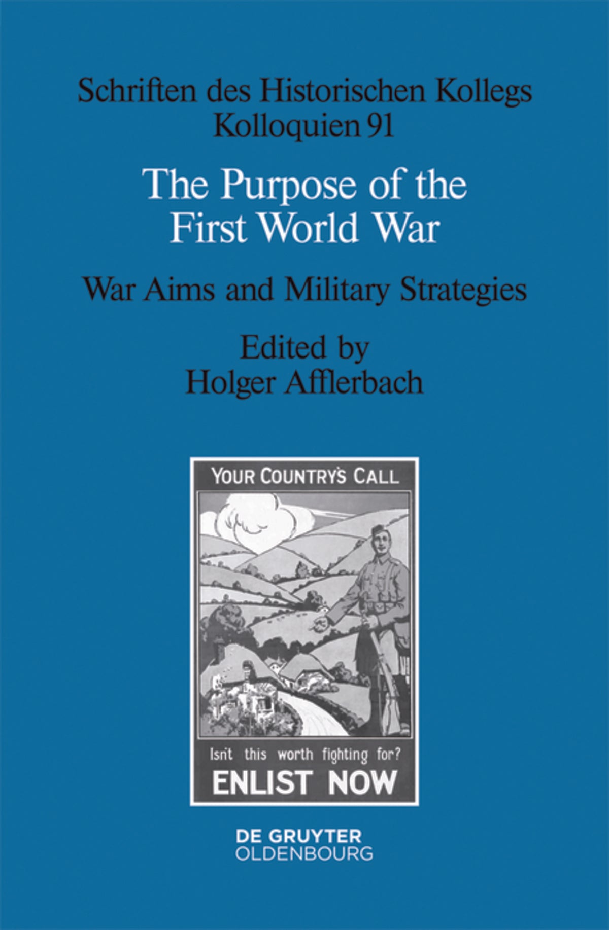 Cover image for The Purpose of the First World War ISBN 9783110346220