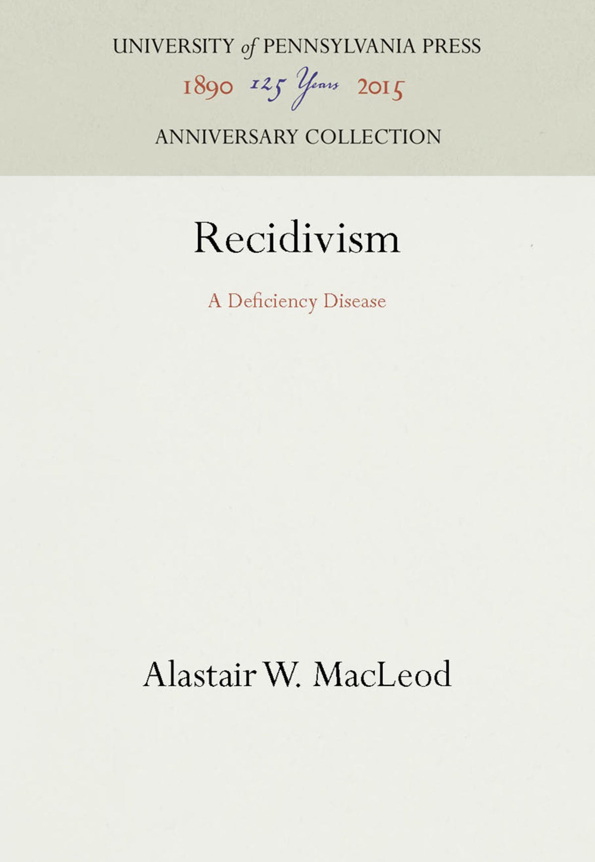 Cover image for Recidivism ISBN 9781512804058