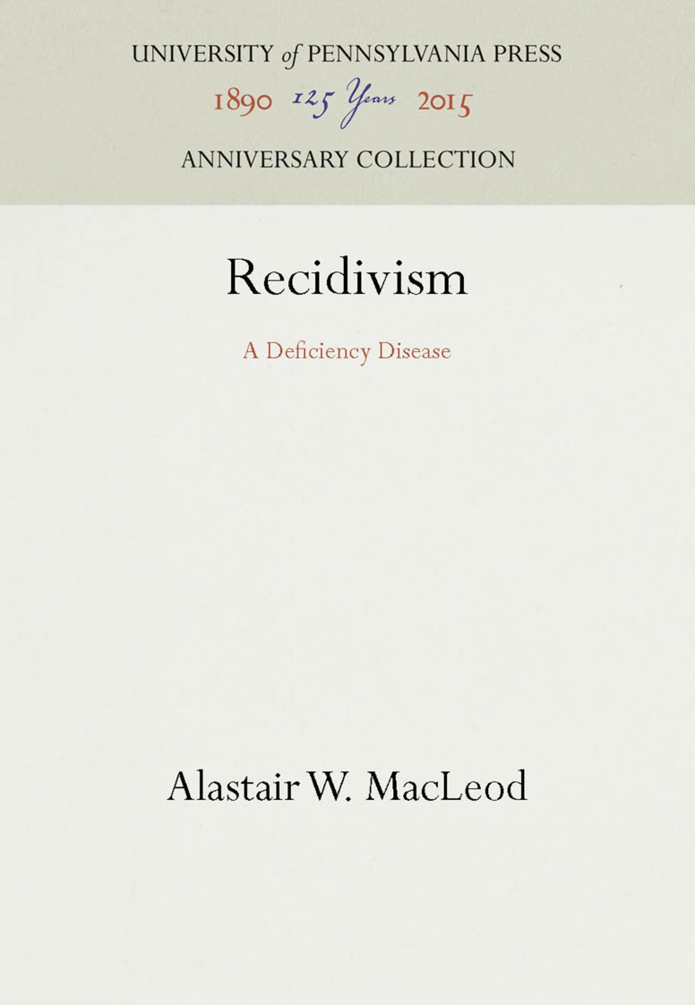 Cover image for Recidivism ISBN 9781512804058