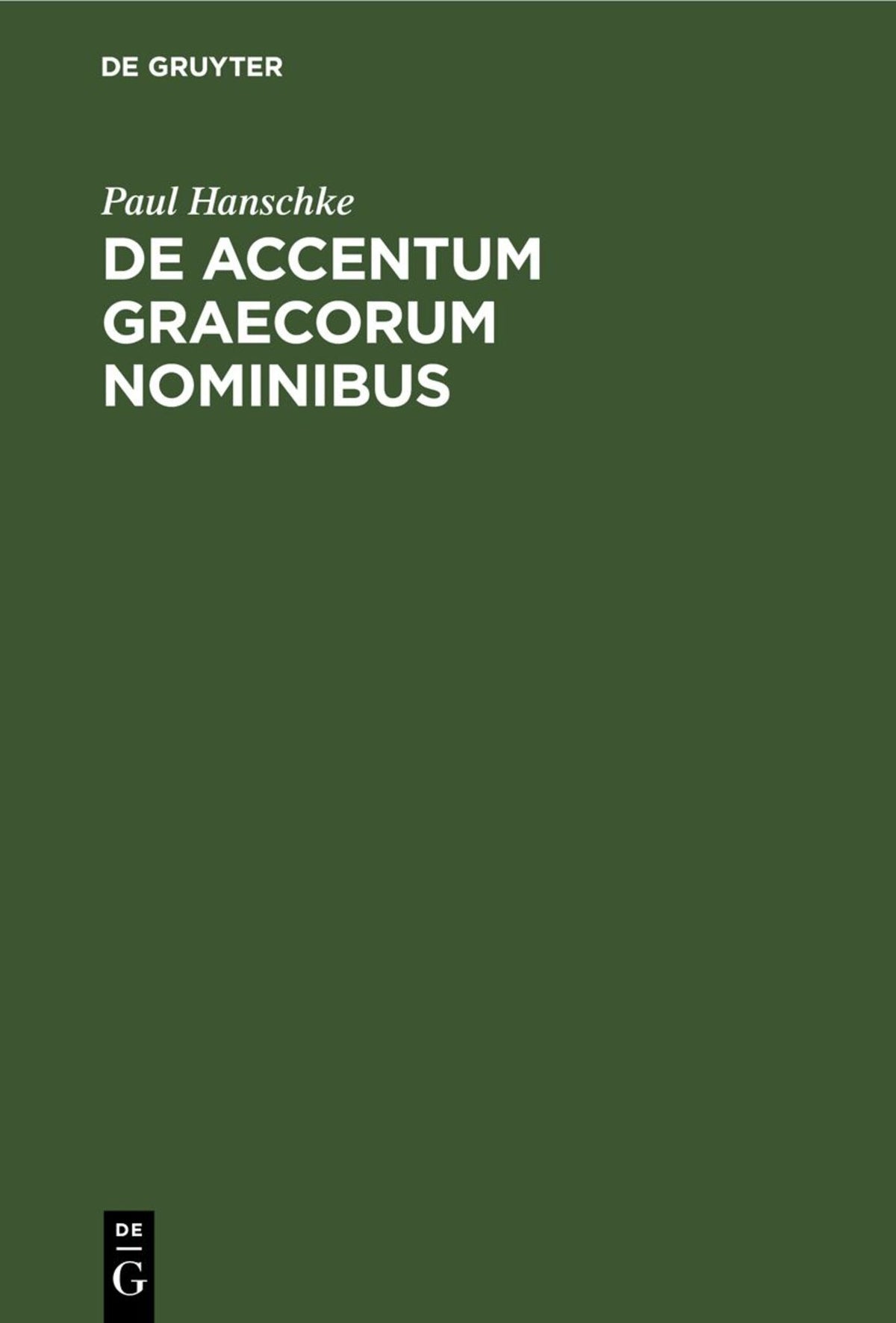 De Accentum Graecorum Nominibus