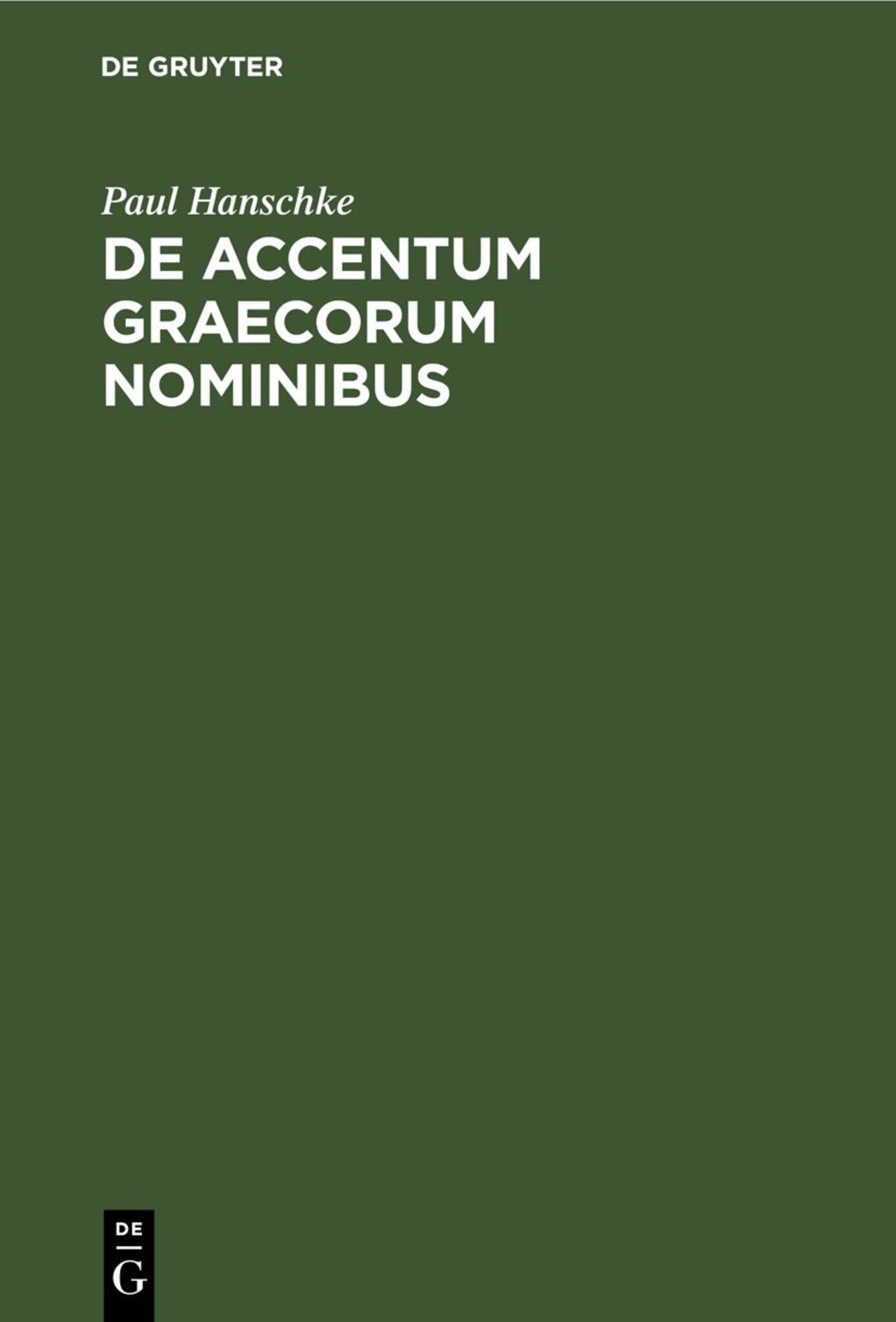 De Accentum Graecorum Nominibus