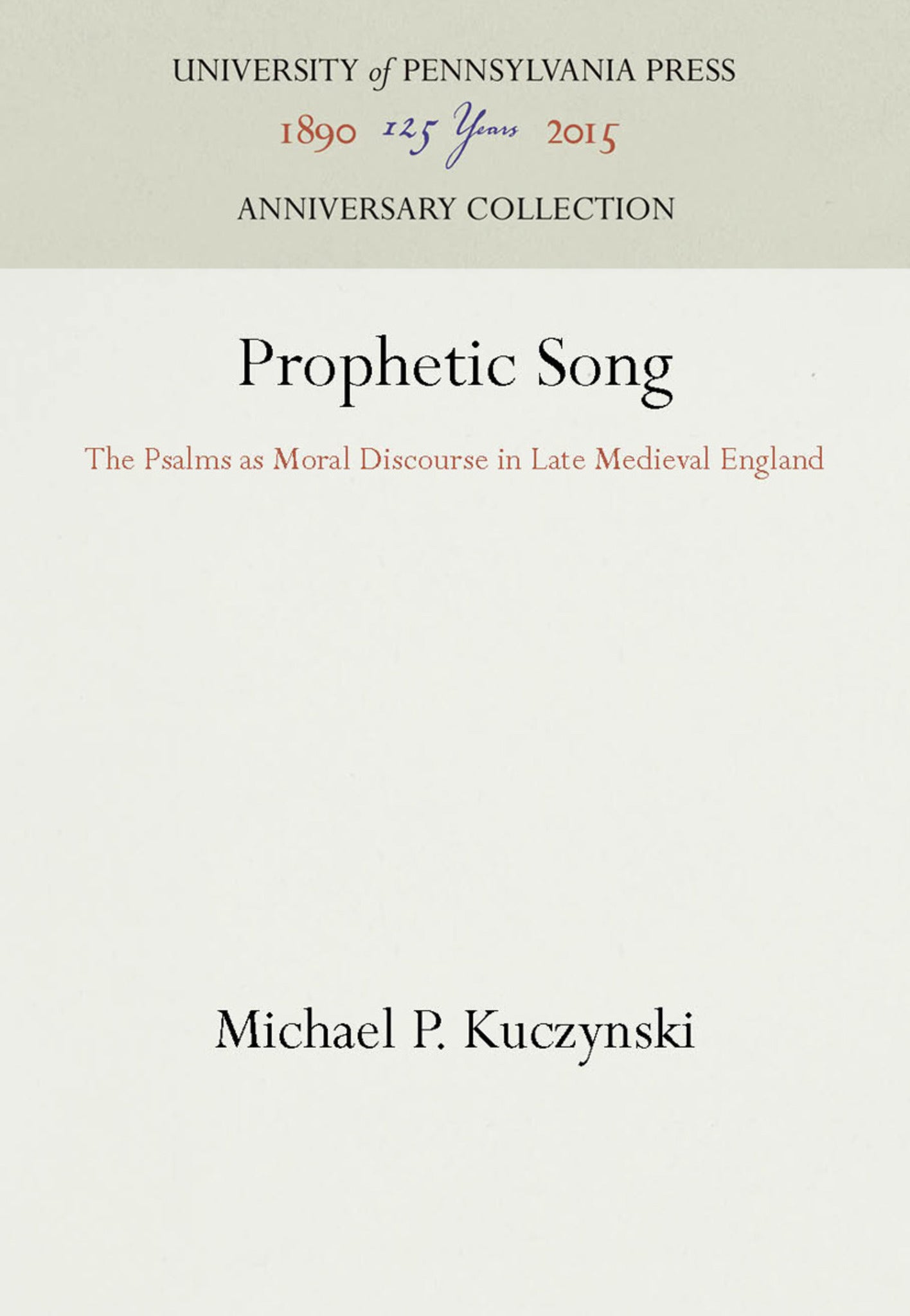 Cover image for Prophetic Song ISBN 9781512803310