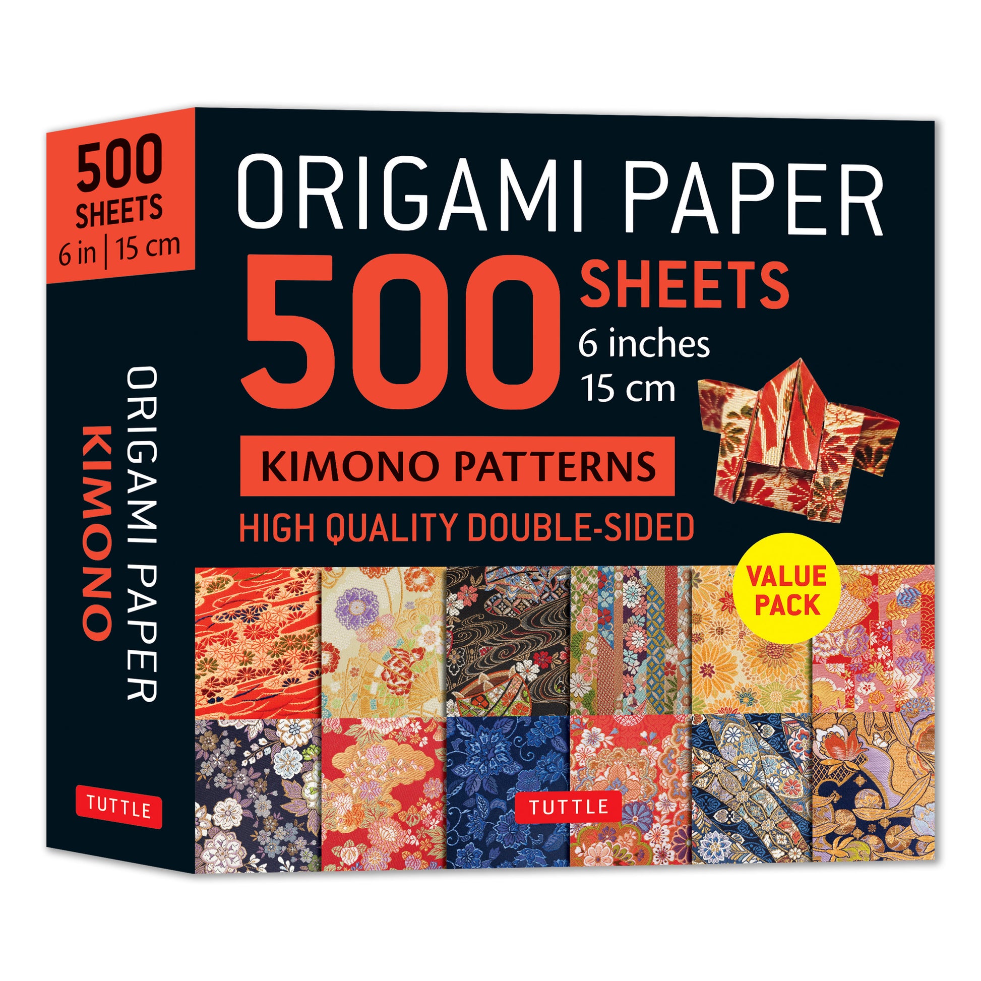 Origami Paper 500 sheets Kimono Flowers 6" (15 cm)