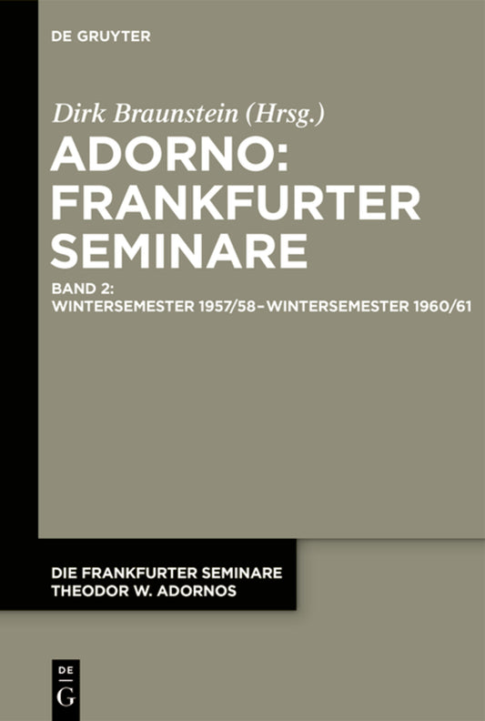 Wintersemester 1957/58 – Wintersemester 1960/61
