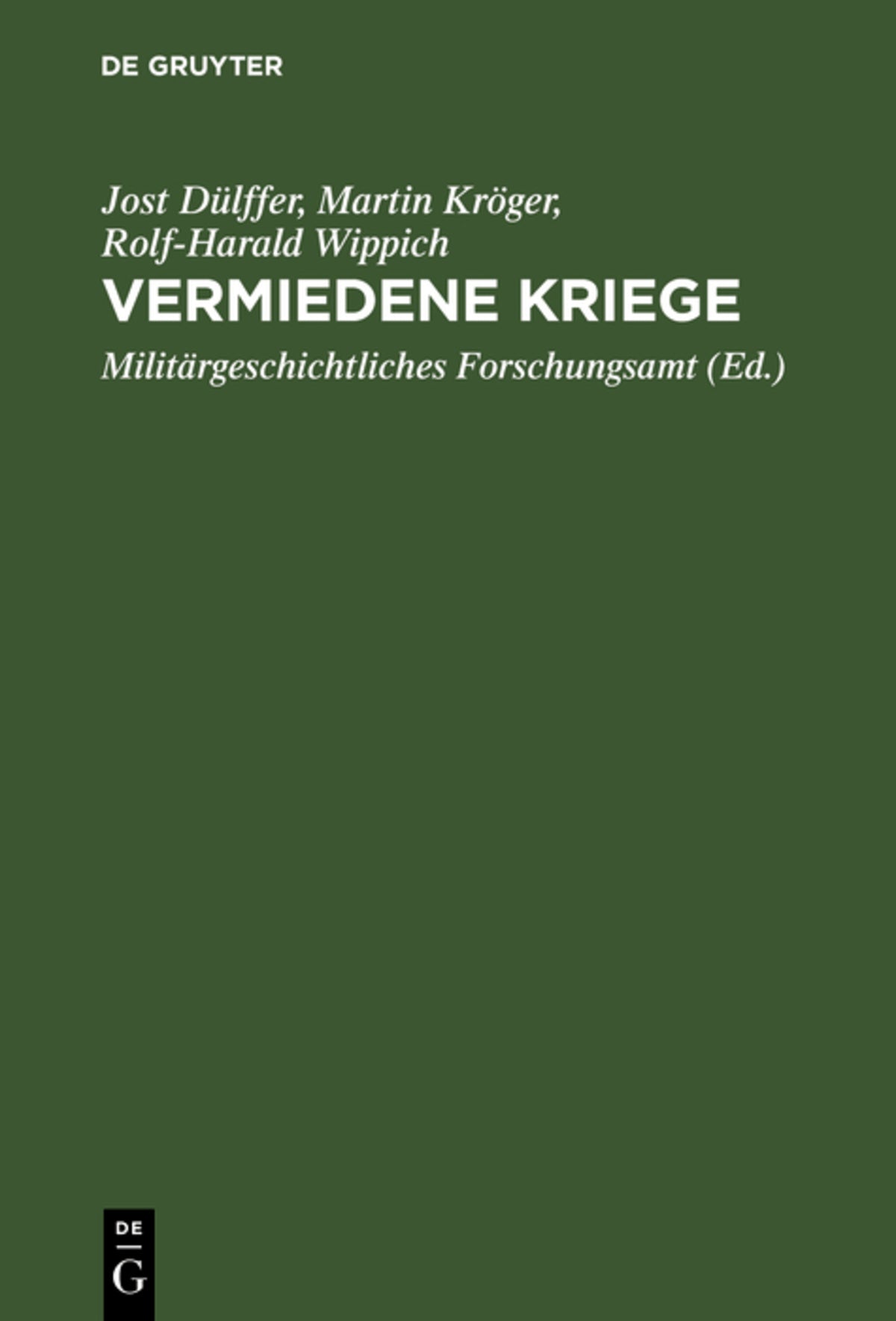 Cover image for Vermiedene Kriege ISBN 9783486562767