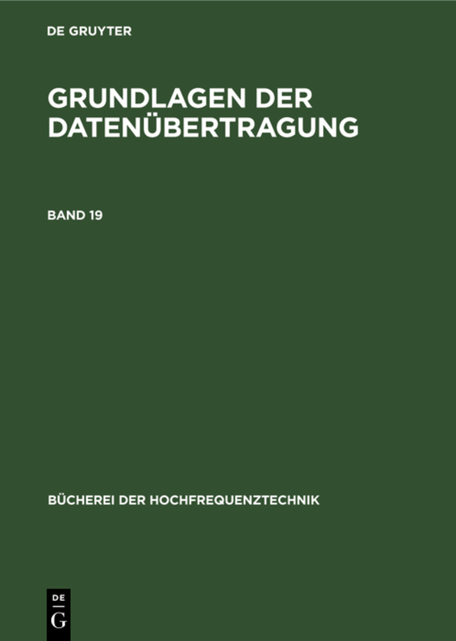 Cover image for Grundlagen der Datenübertragung ISBN 9783112472590