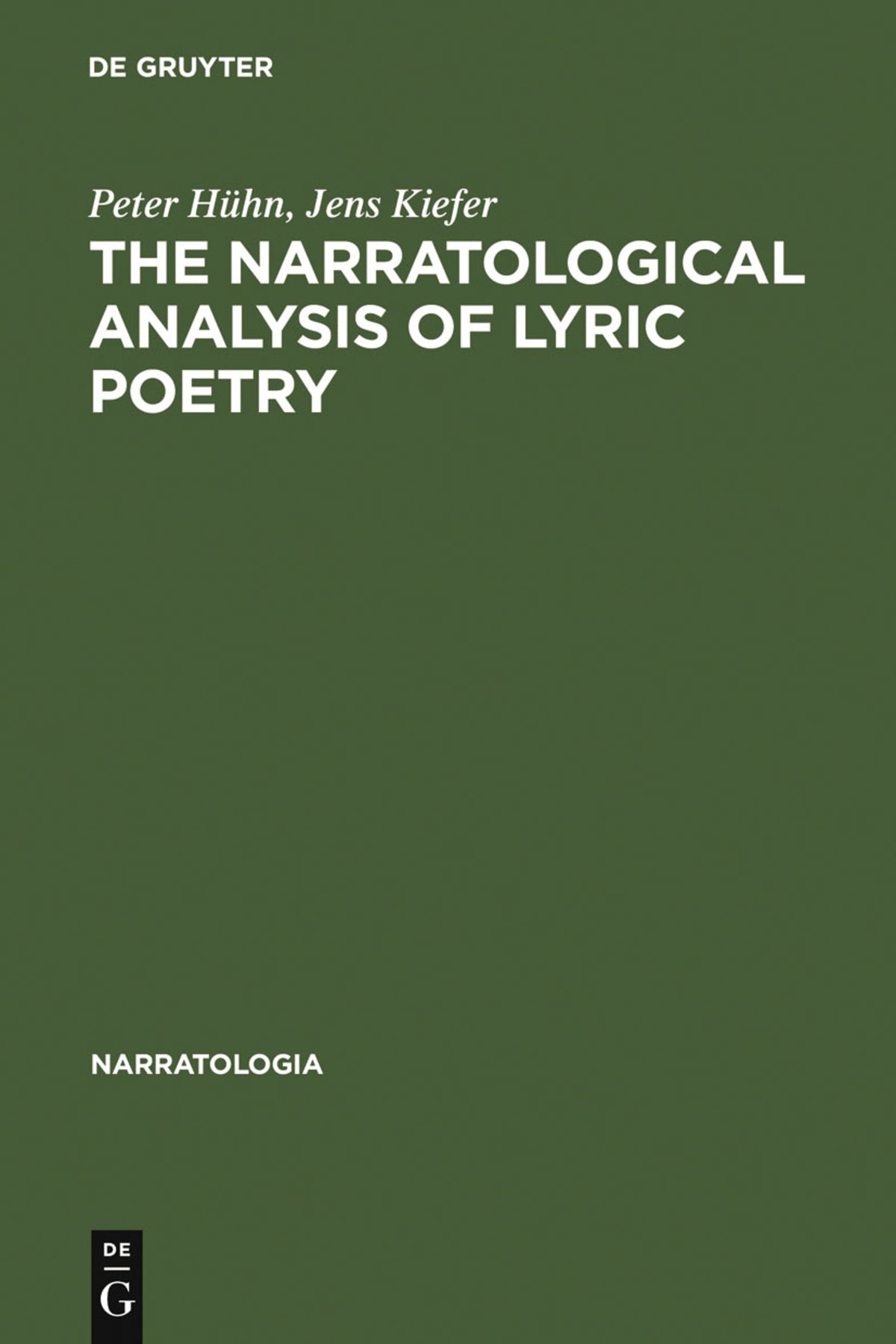 Cover image for The Narratological Analysis of Lyric Poetry ISBN 9783110184075