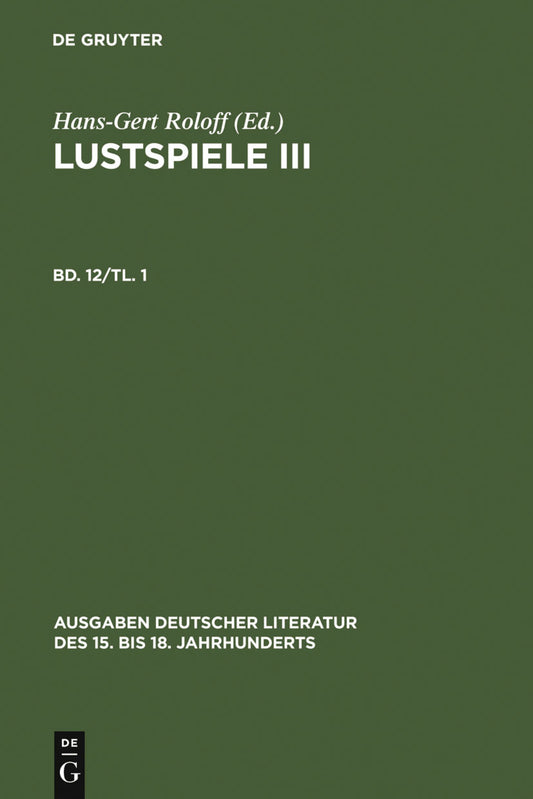 Lustspiele III. Erster Teil