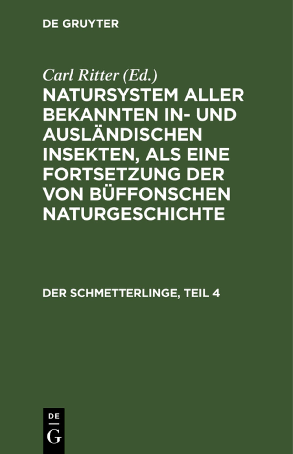 Cover image for Der Schmetterlinge, Teil 4 ISBN 9783112606797