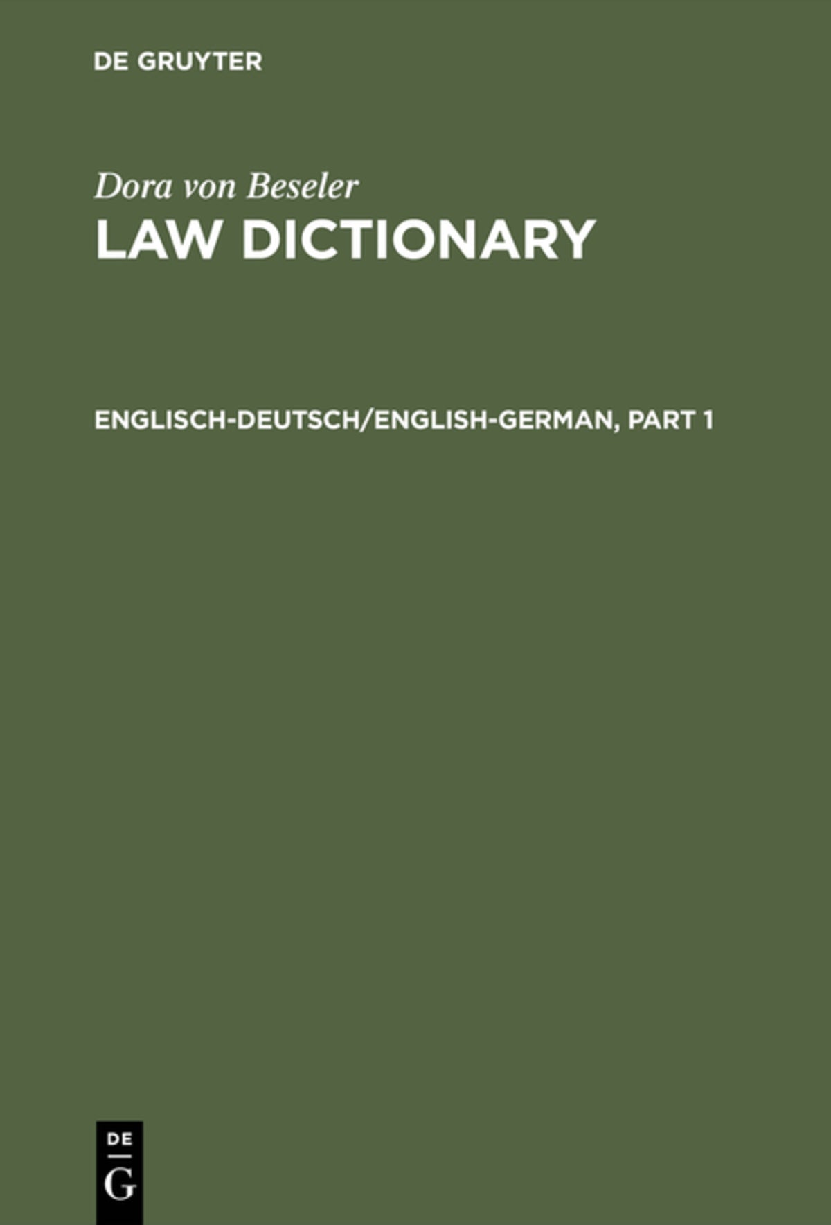 Cover image for Englisch-Deutsch/English-German ISBN 9783110104295