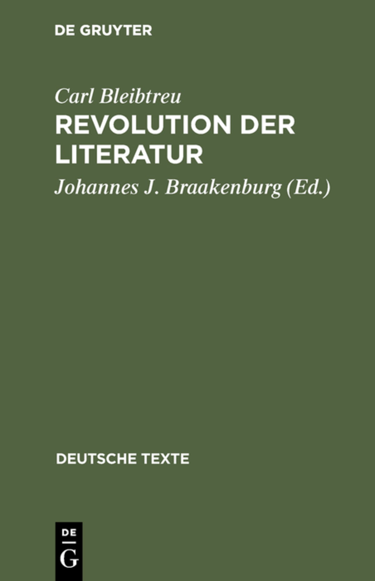 Cover image for Revolution der Literatur ISBN 9783484190221