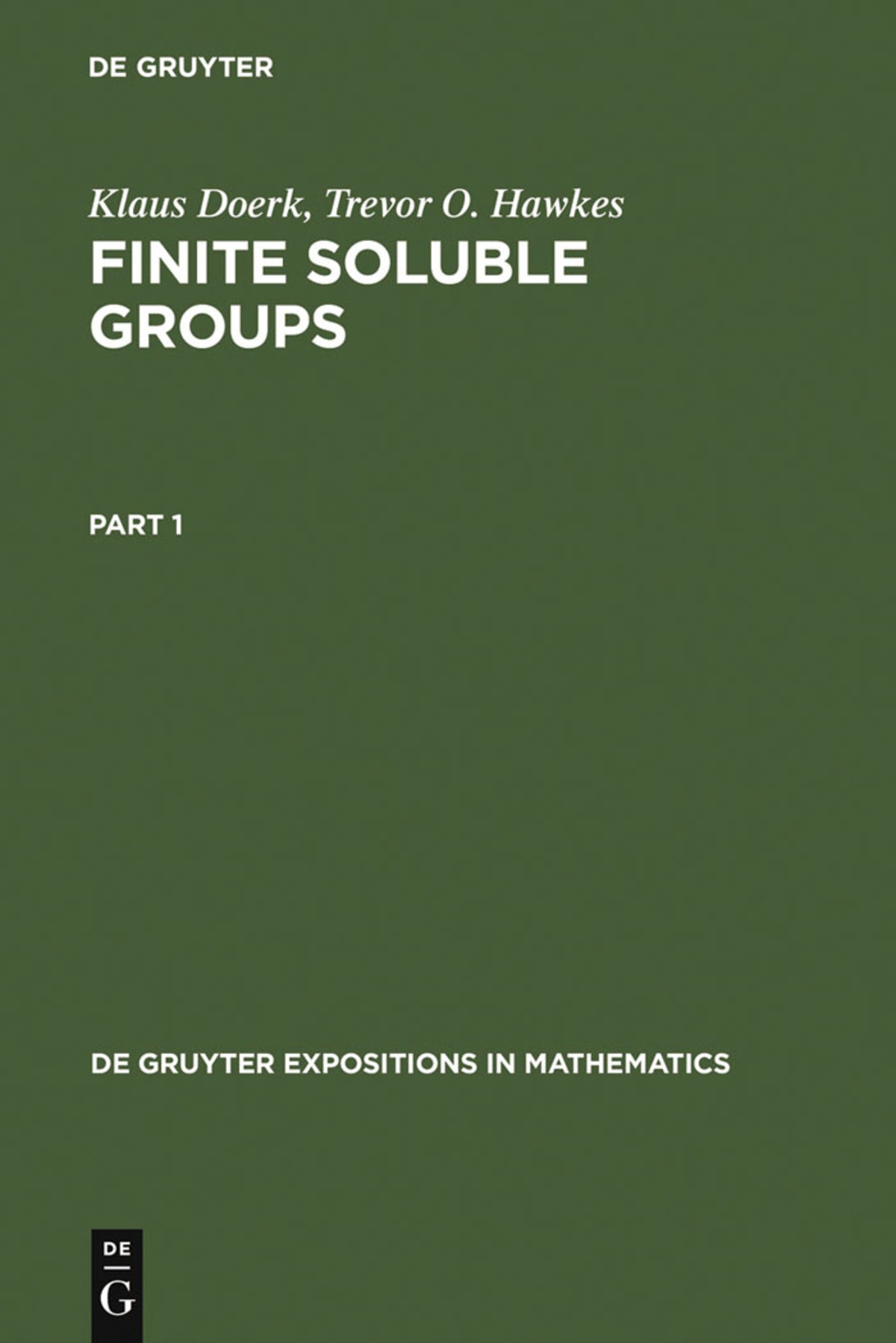 Cover image for Finite Soluble Groups ISBN 9783110128925