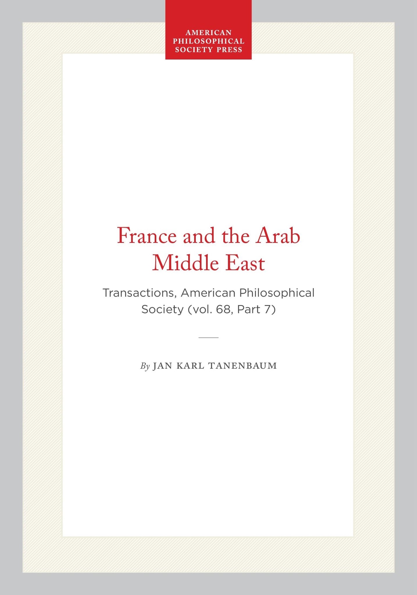 France and the Arab Middle East