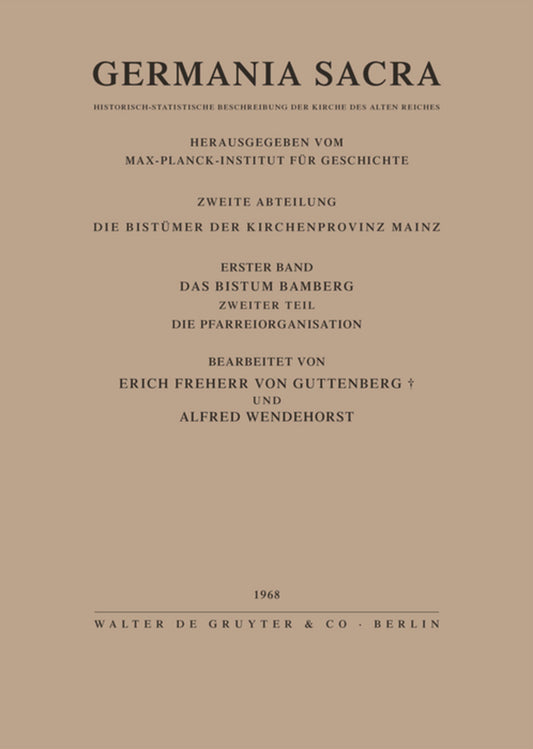 Das Bistum Bamberg. Teil 2: Die Pfarreiorganisation