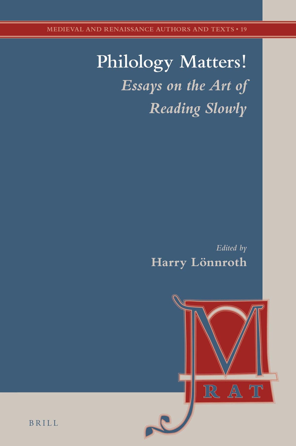 Cover image for Philology Matters! ISBN 9789004315112