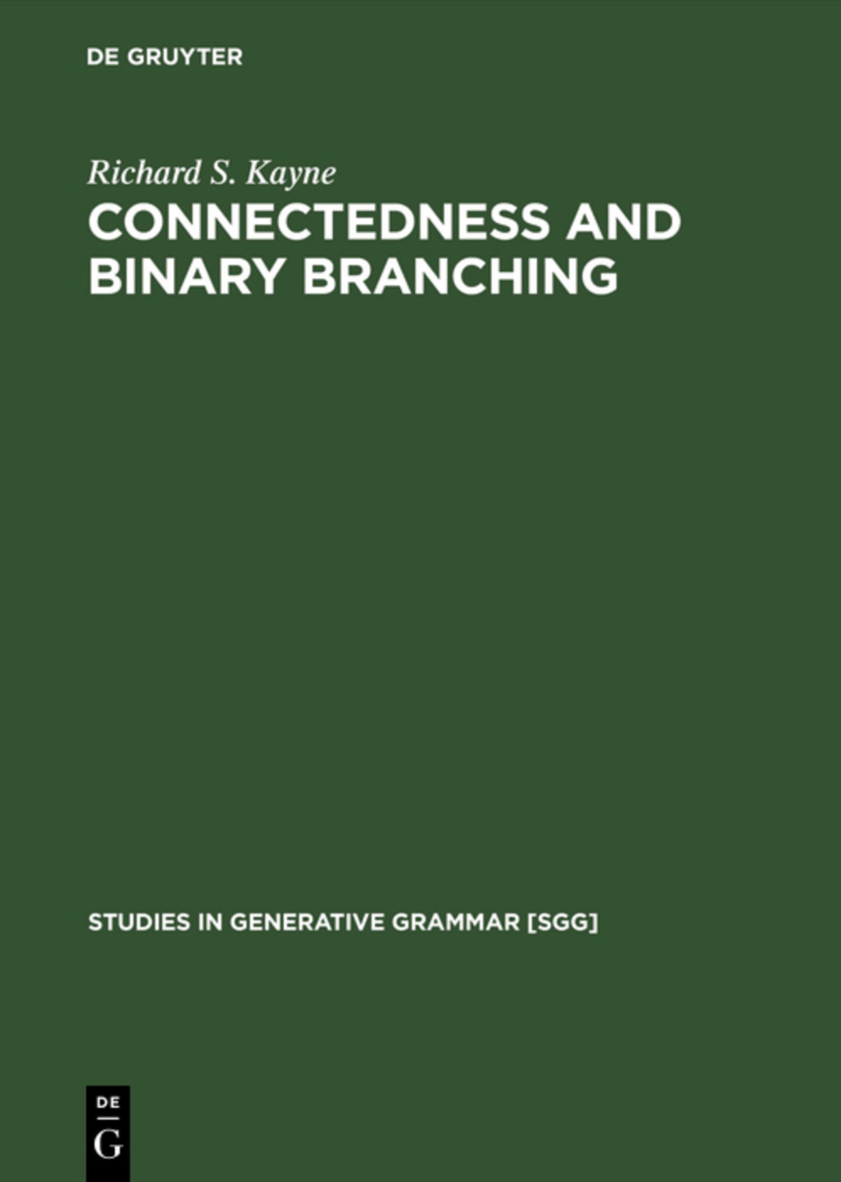 Cover image for Connectedness and binary branching ISBN 9783111295572