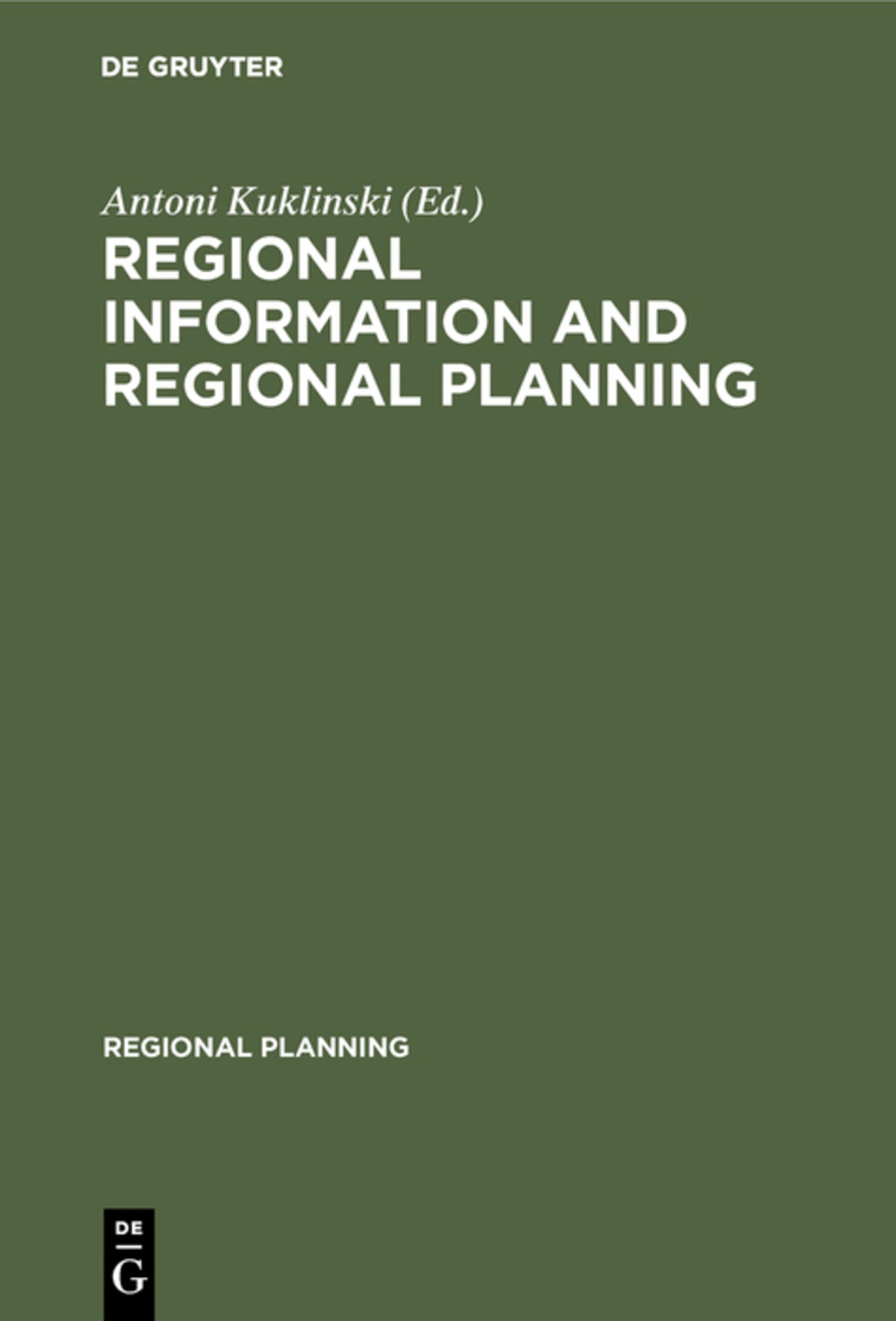 Cover image for Regional information and regional planning ISBN 9783111017242