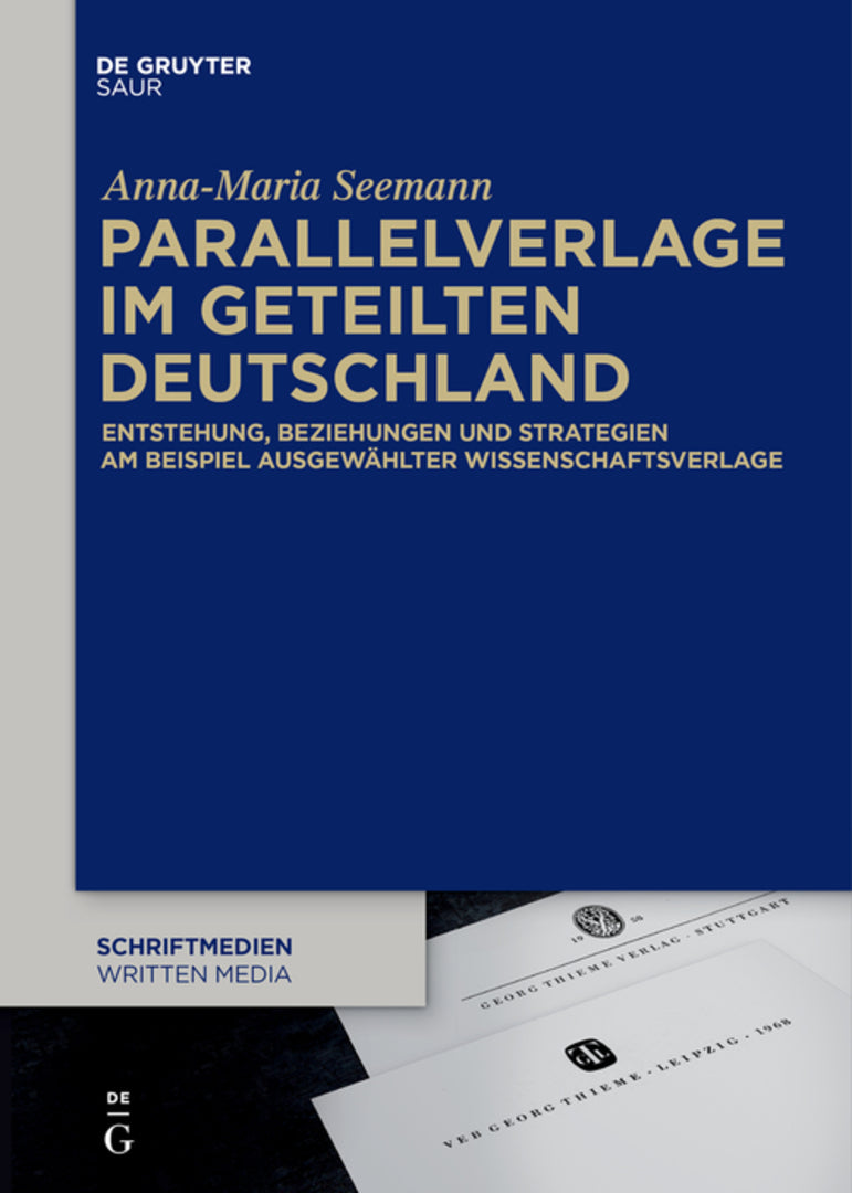 Cover image for Parallelverlage im geteilten Deutschland ISBN 9783110682762