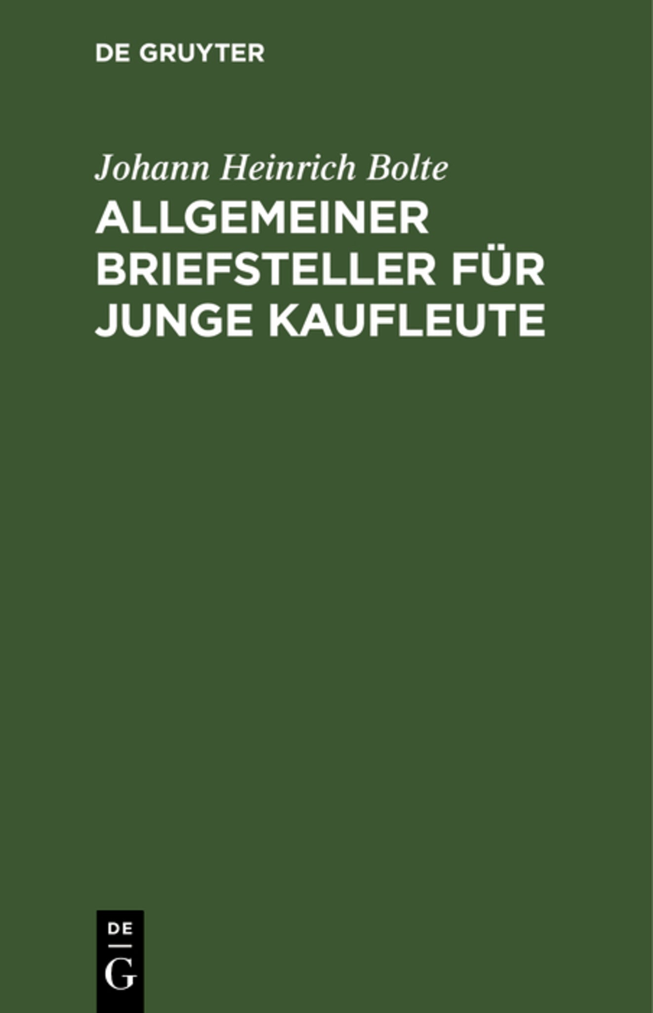 Allgemeiner Briefsteller für junge Kaufleute
