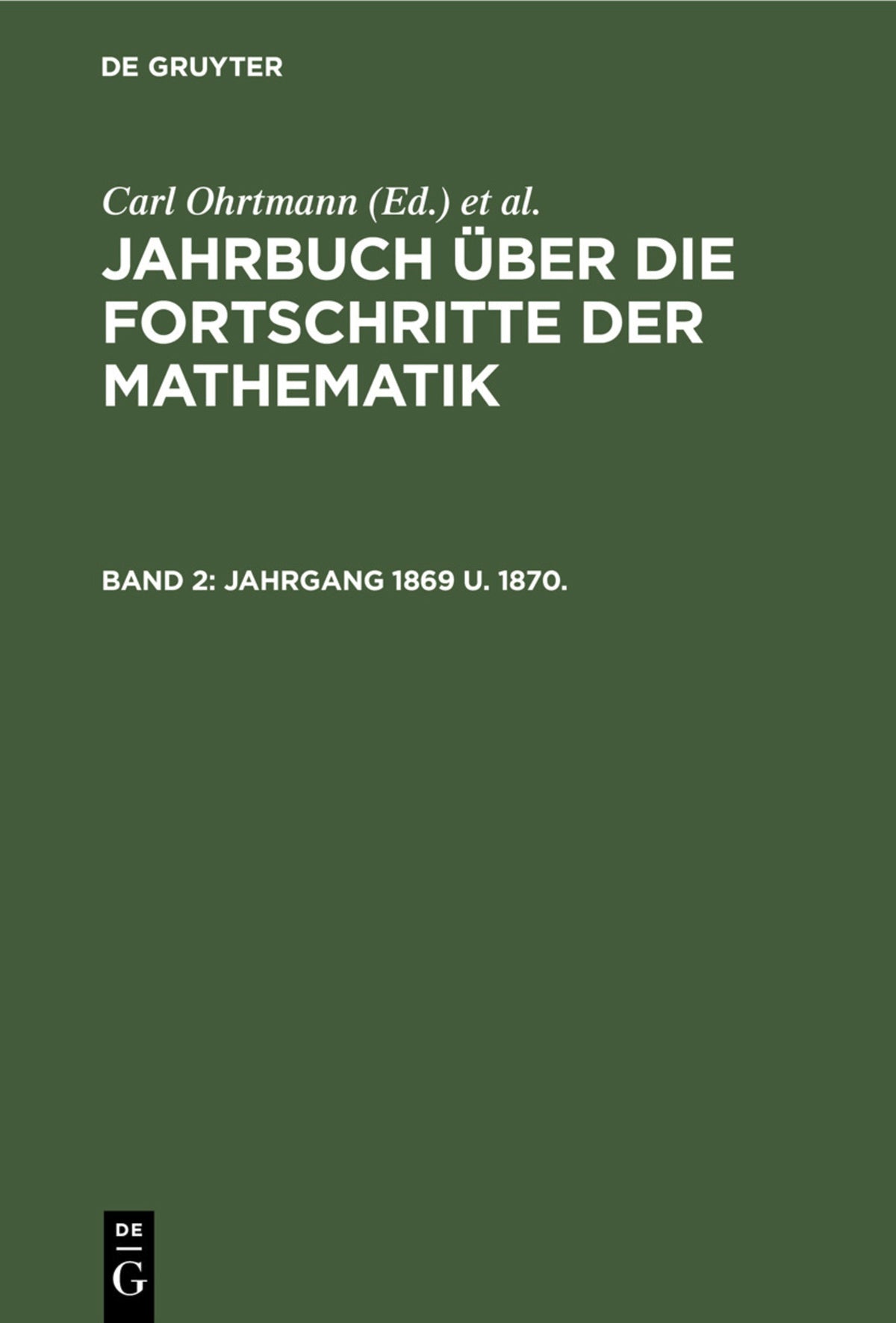 Jahrgang 1869 u. 1870.