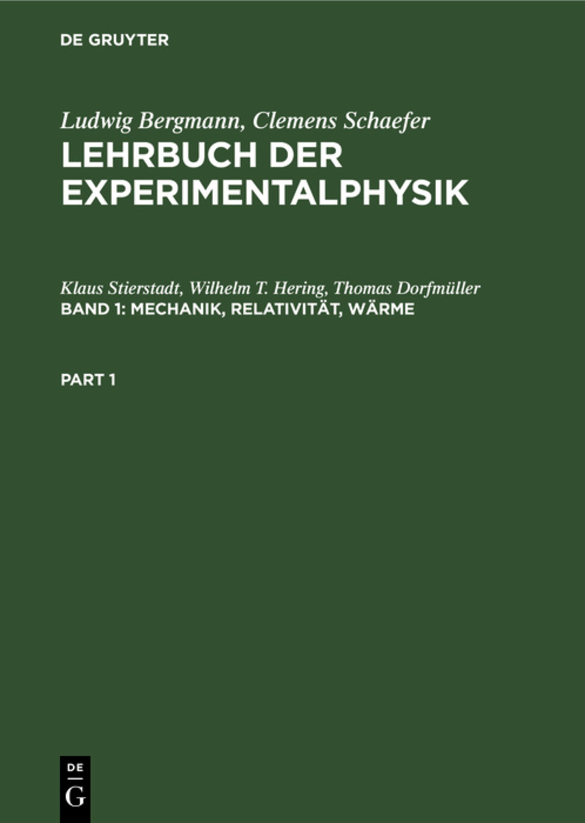 Cover image for Mechanik, Relativität, Wärme ISBN 9783110128703