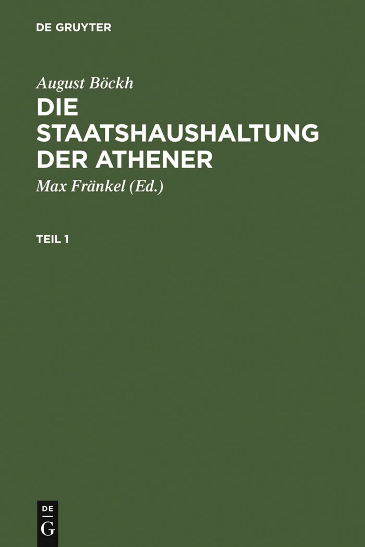 Cover image for Die Staatshaushaltung der Athener ISBN 9783110051544