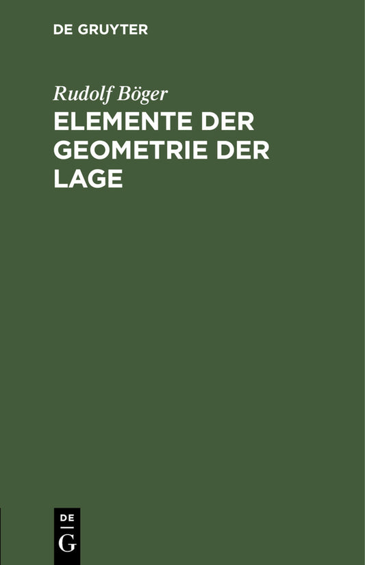 Elemente der Geometrie der Lage