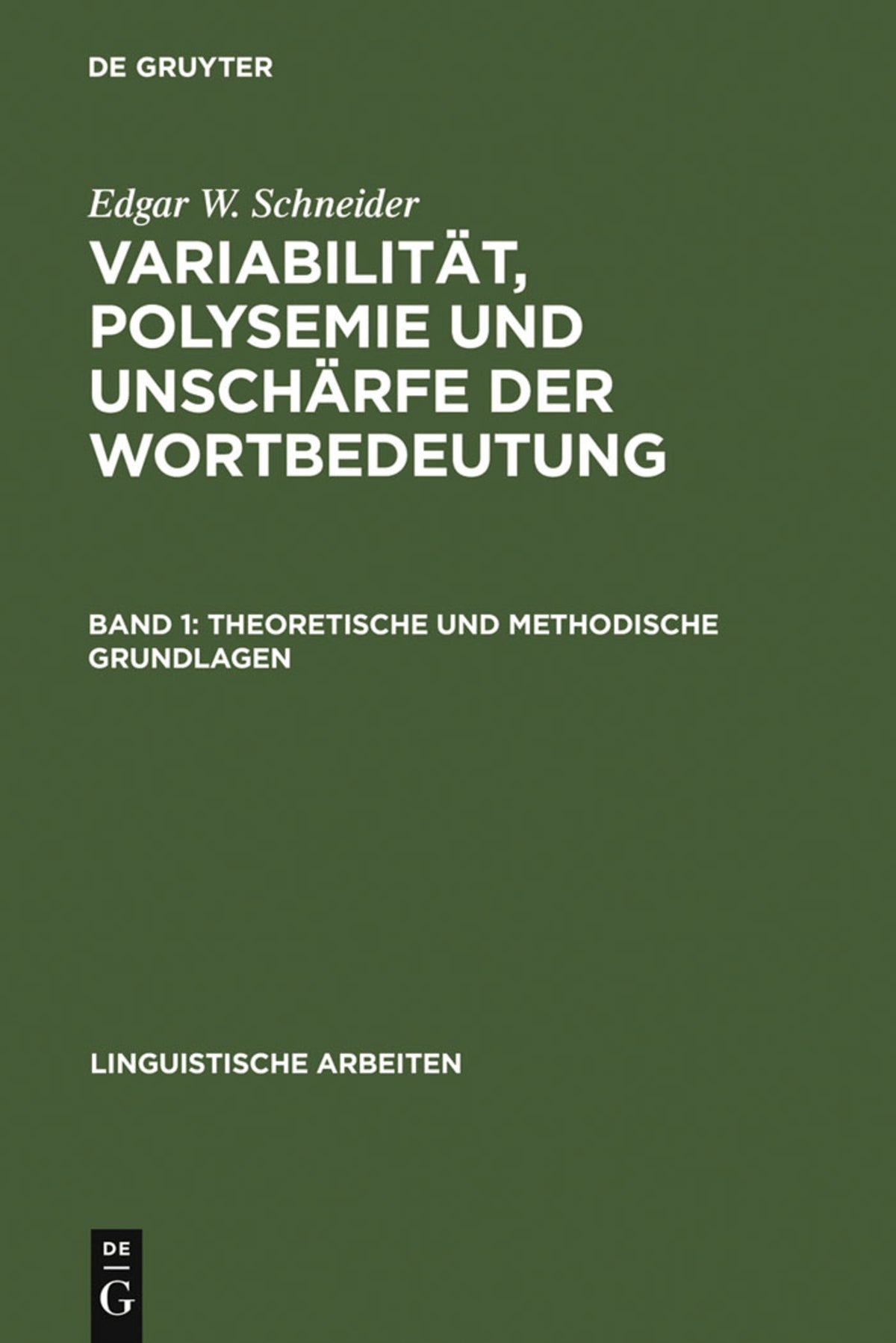 Cover image for Variabilität, Polysemie und Unschärfe der Wortbedeutung ISBN 9783484301962