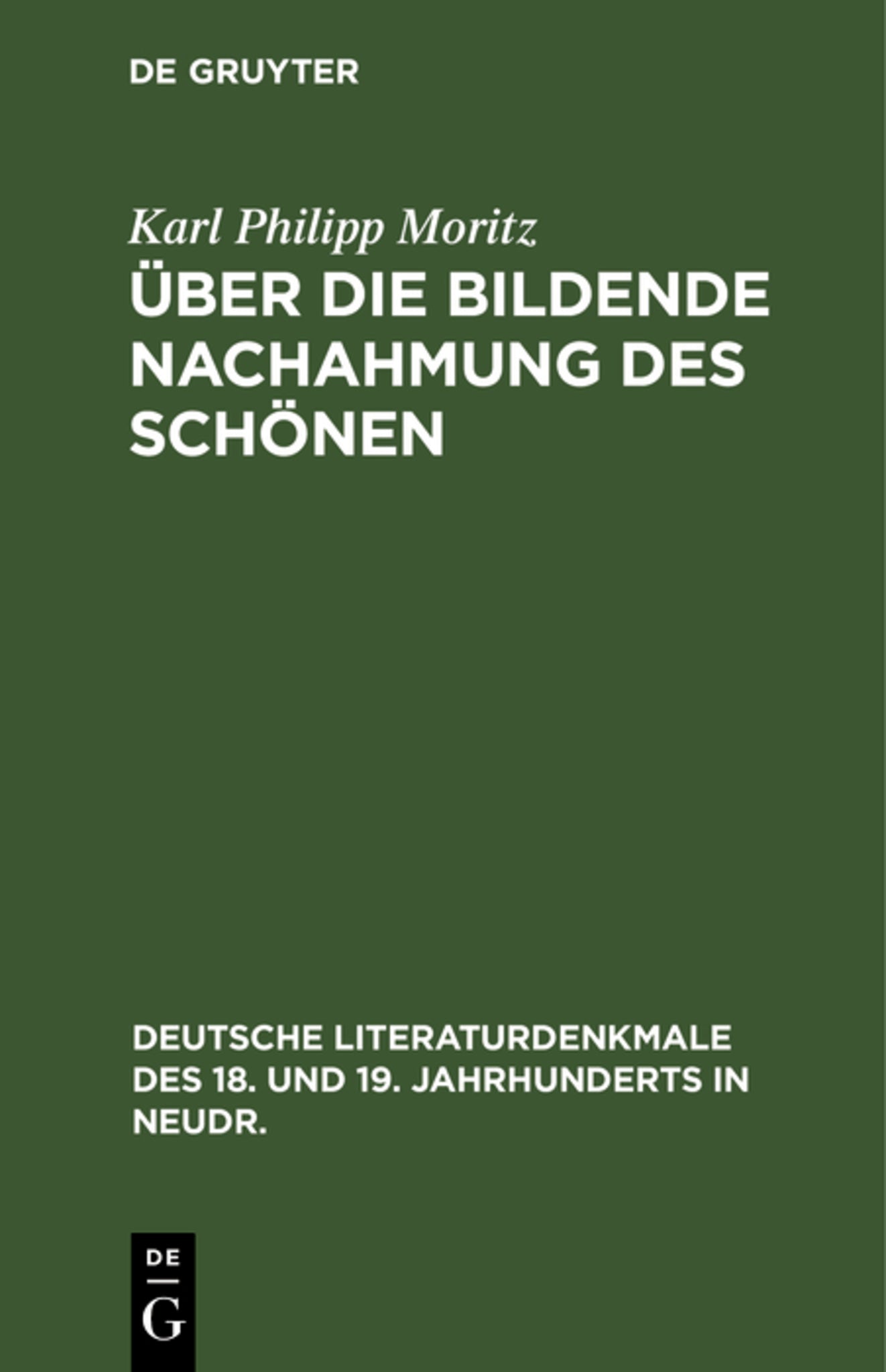 Über die Bildende Nachahmung des Schönen