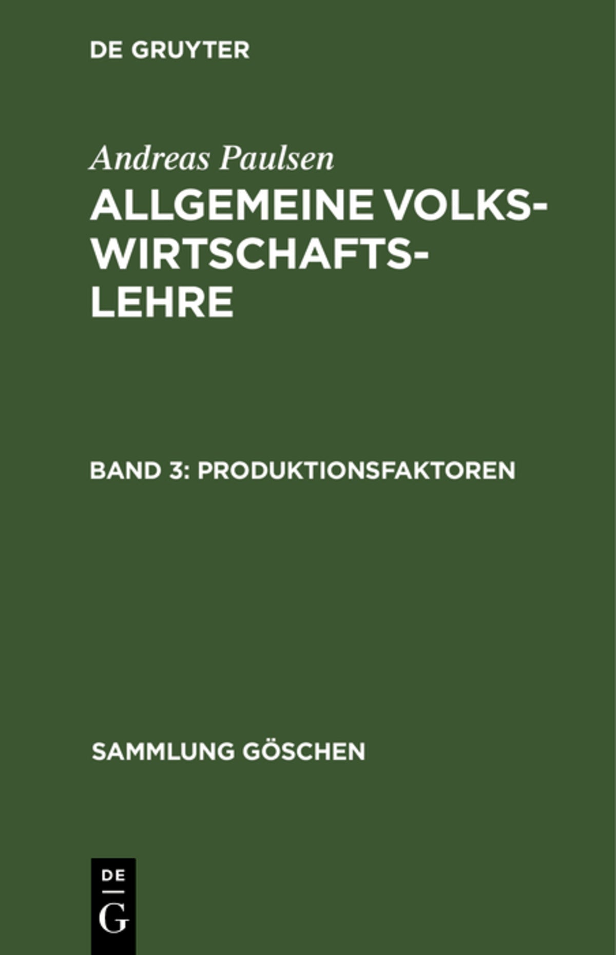 Cover image for Produktionsfaktoren ISBN 9783111017426