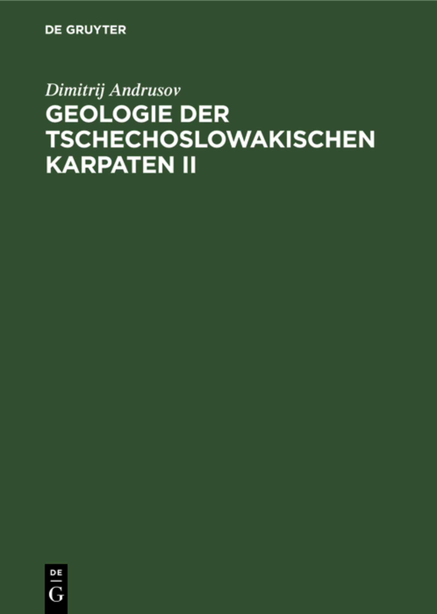 Geologie der Tschechoslowakischen Karpaten II