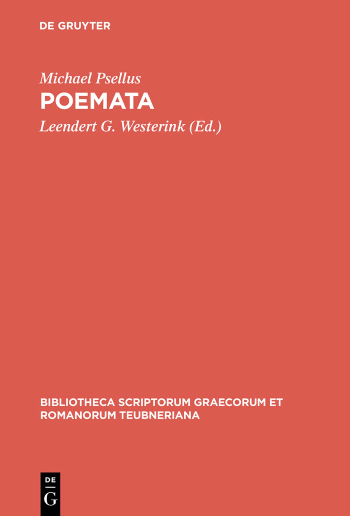 Cover image for Poemata ISBN 9783598716621