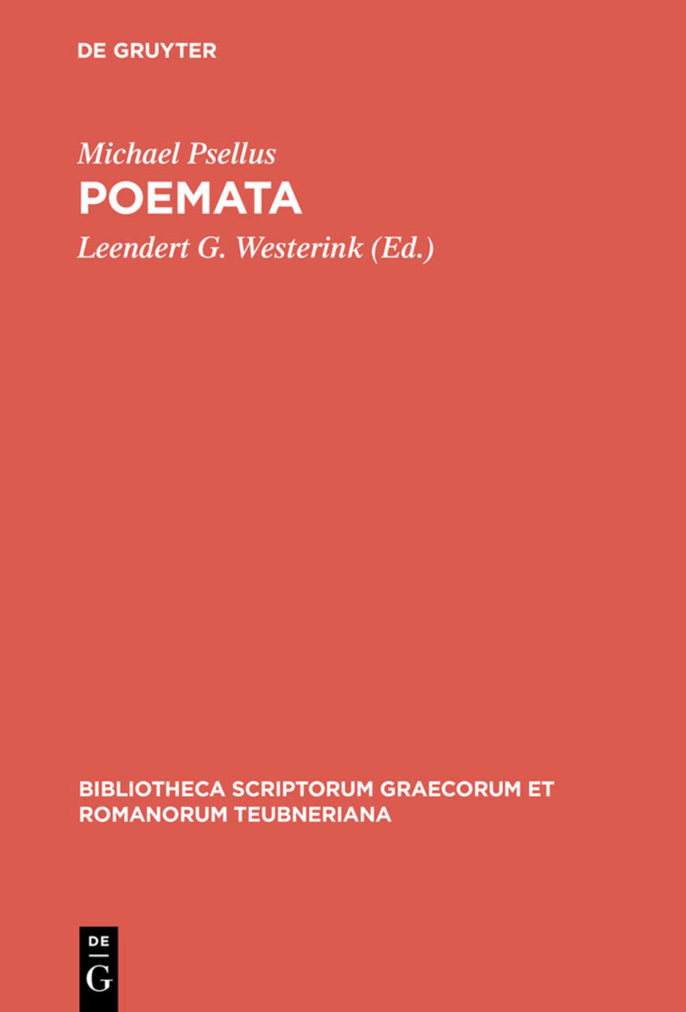 Cover image for Poemata ISBN 9783598716621