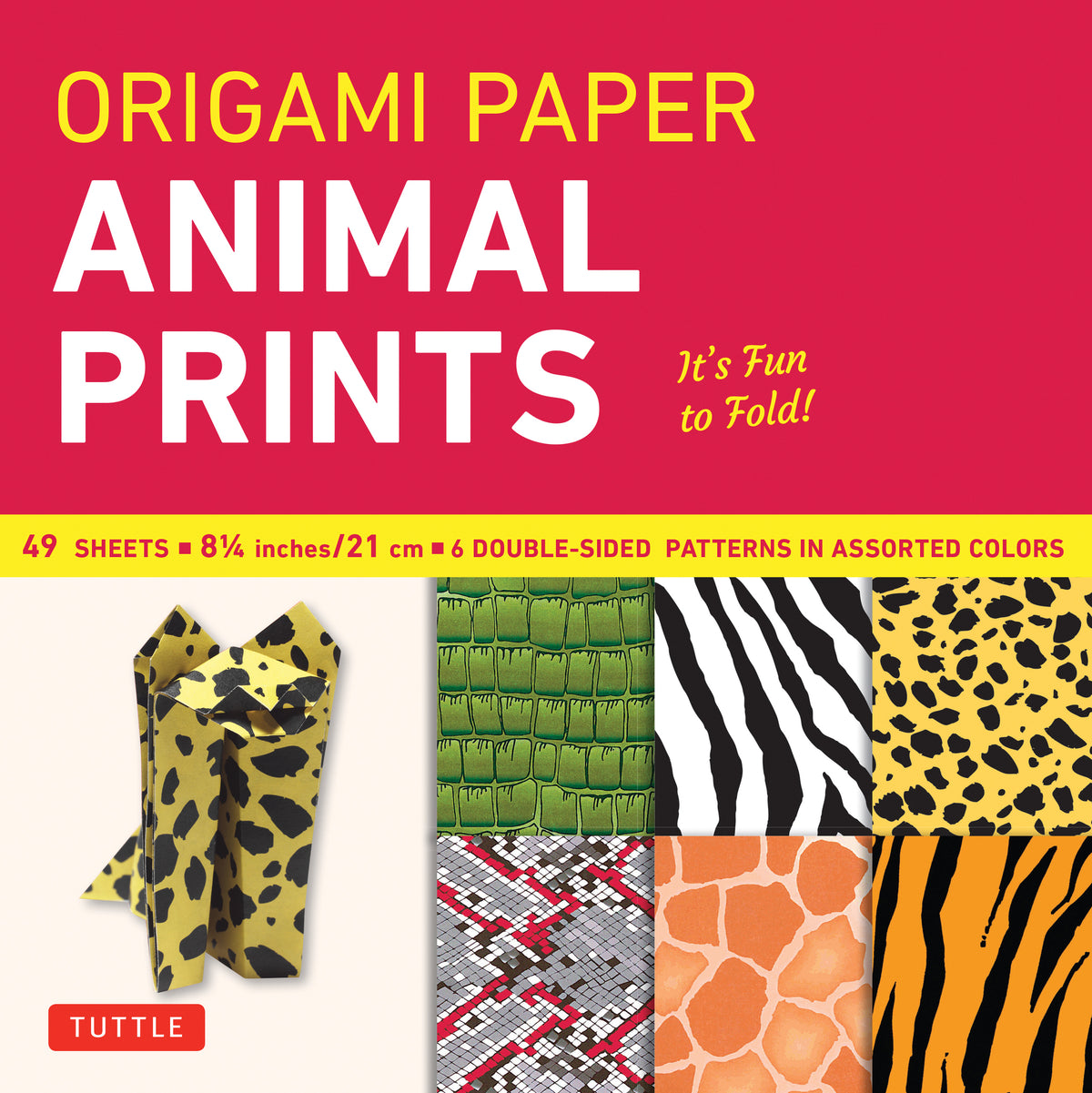 Cover image for Origami Paper - Animal Prints - 8 1/4" - 49 Sheets ISBN 9780804837958