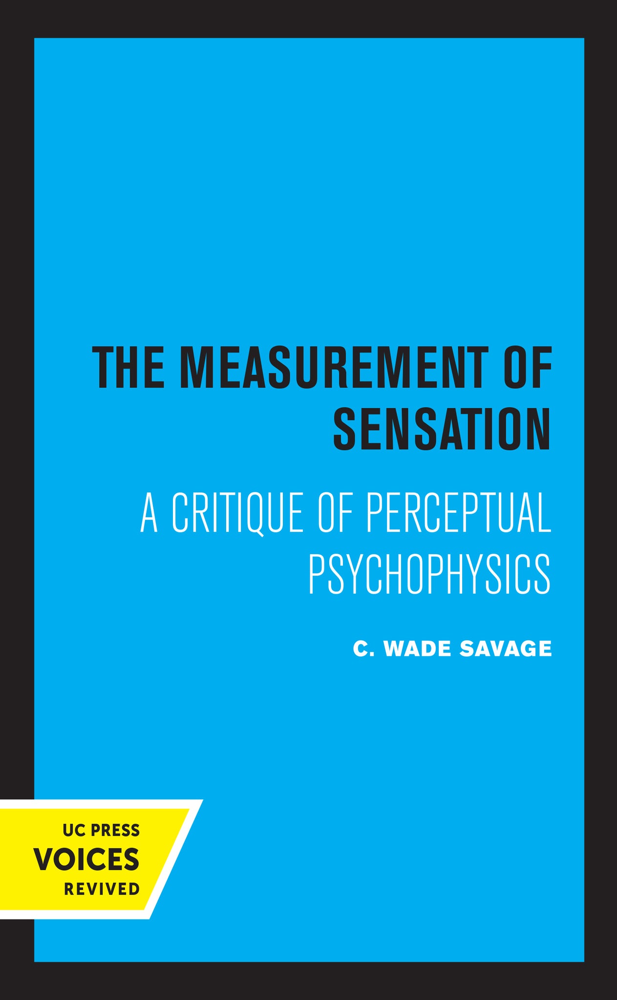 Cover image for The Measurement of Sensation ISBN 9780520337022