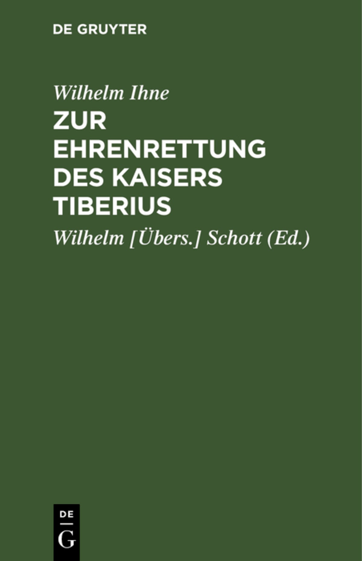 Cover image for Zur Ehrenrettung des Kaisers Tiberius ISBN 9783111124964