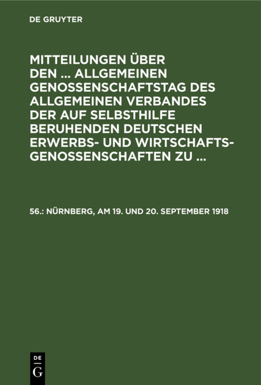 Nürnberg, am 19. und 20. September 1918