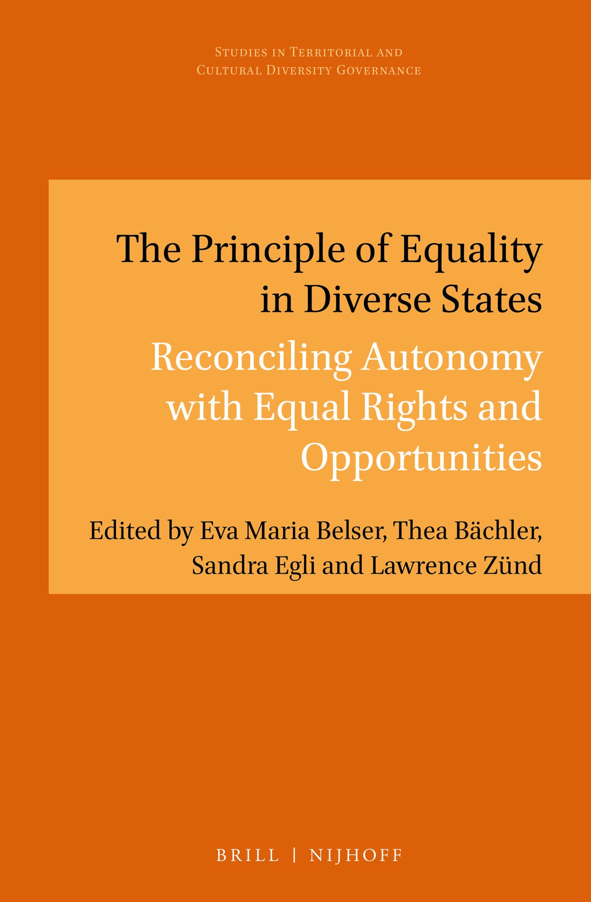 Cover image for The Principle of Equality in Diverse States ISBN 9789004394605