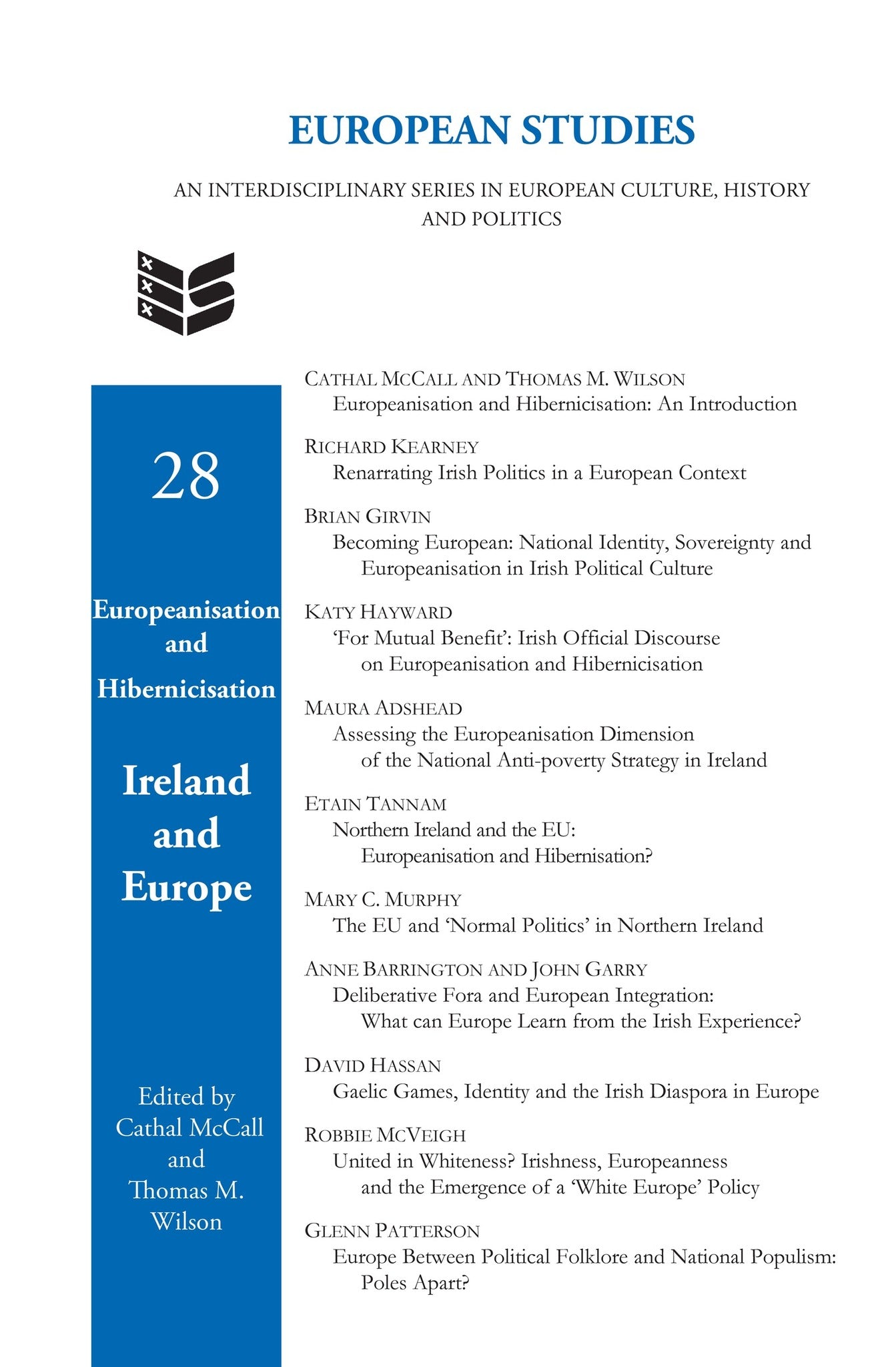 Cover image for Europeanisation and Hibernicisation ISBN 9789042030534