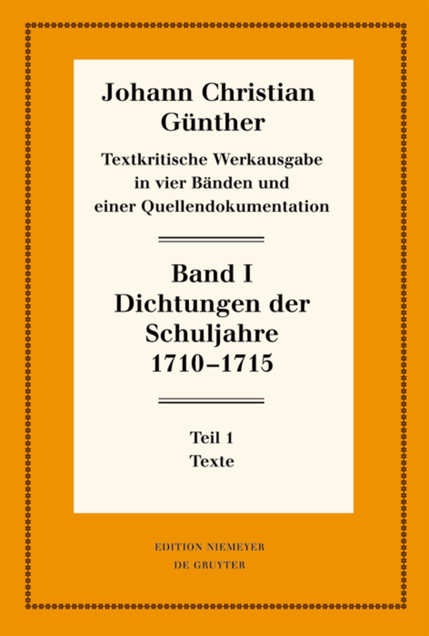 Dichtungen der Schuljahre 1710–1715