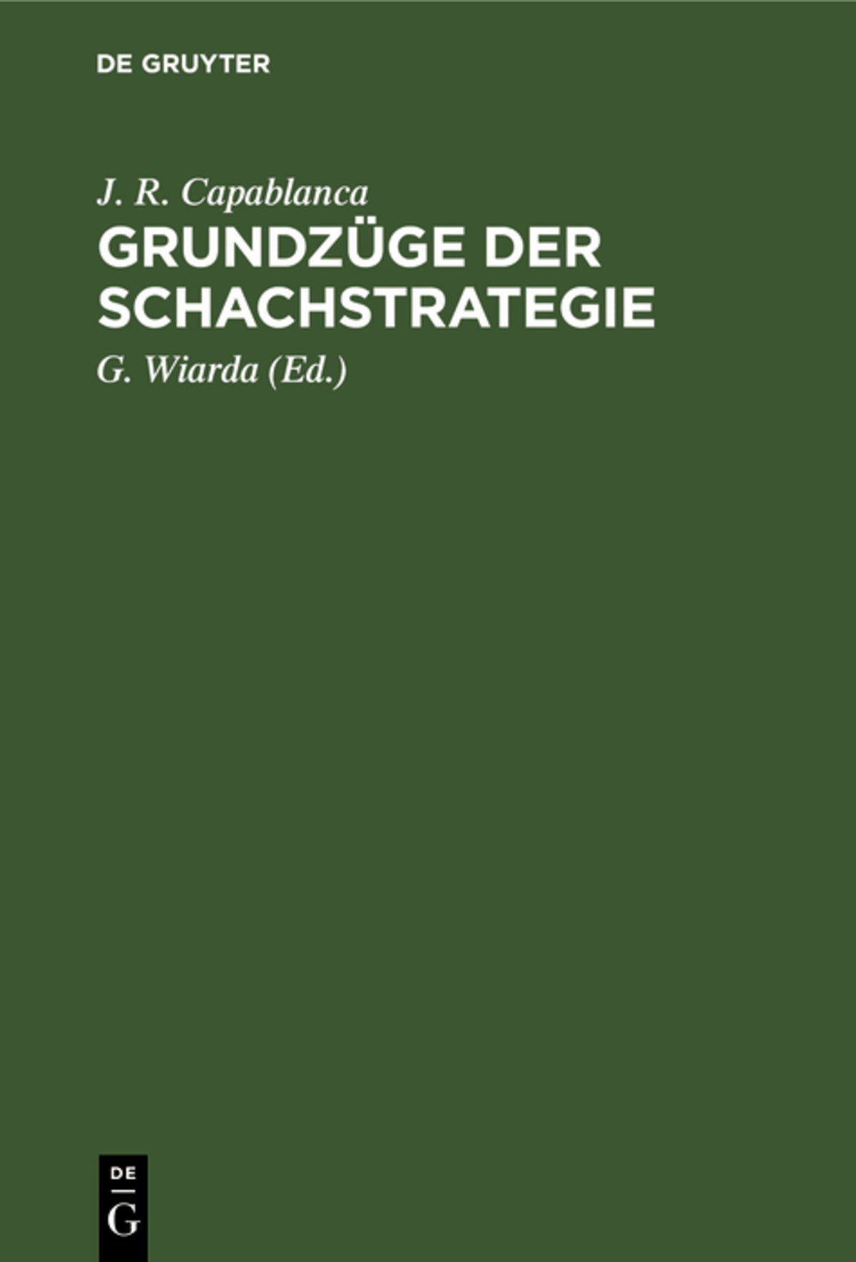 Cover image for Grundzüge der Schachstrategie ISBN 9783112354216