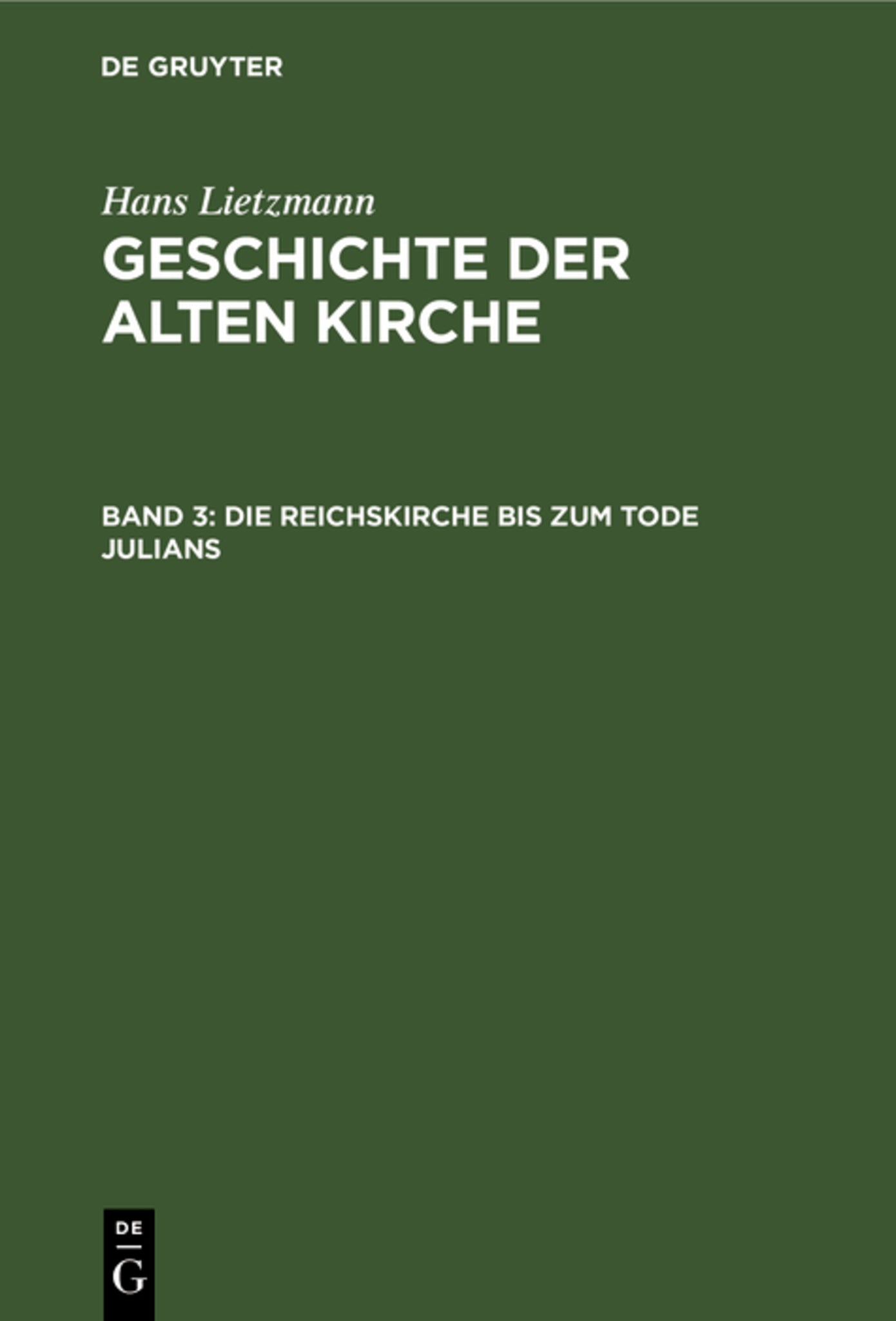 Die Reichskirche bis zum Tode Julians